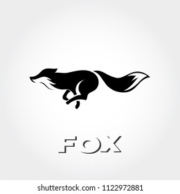 Elegant Running Fox Art Logo