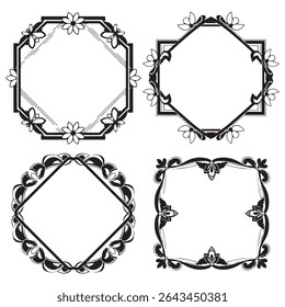 Elegant and Rustic Vintage Decorative Floral Border Vector Collection
