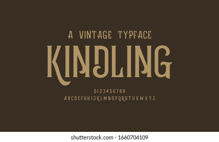 Elegant rustic vintage design alphabet. Vector illustration of typography fonts set. Classic typeface.