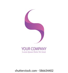 elegant s initial letter flat 3d typography design logotype for brand and company identity. gradient purple color