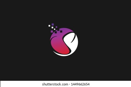 An elegant S Letter Design Vector with squares