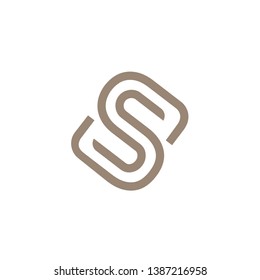 elegant S letter initial, lines logo icon