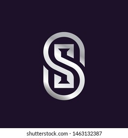 Elegant S logo design, SI monogram, Silver/metallic Letter S .vector