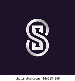 Elegant S logo design, SI monogram, Silver/metallic Letter S .vector