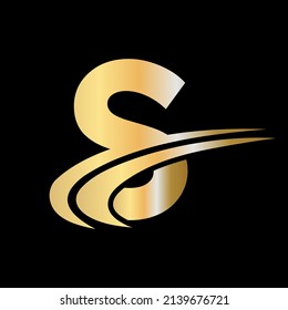 Elegant S logo with luxury  concept. Letter S logo design, Gold, beauty industry, fashion, cosmetics business, natural, spa, salon, and yoga sign