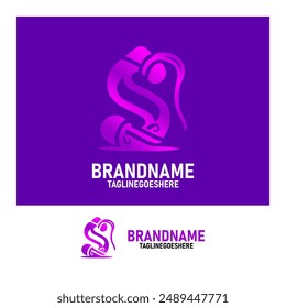 Elegant S logo with a unique and iconic concept. S letter logo design, luxury purple color for company logo, business, web design, etc. transparent background