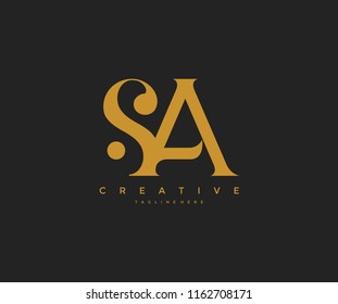 Elegant SA Letter Linked Monogram Logo Design