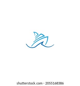 Elegant sailboat. Vector logo icon template