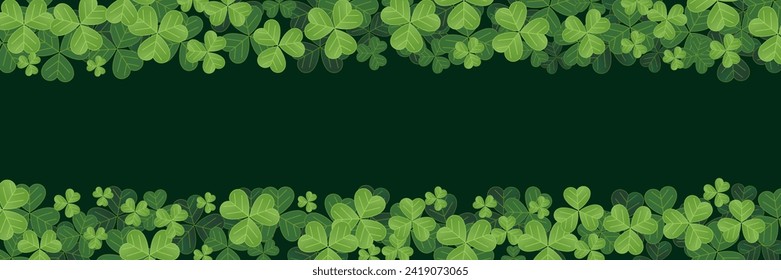 Elegant Saint Patrick's Day Background with clover leaves, for banner, flyer, poster, sales, etc. vector illustration