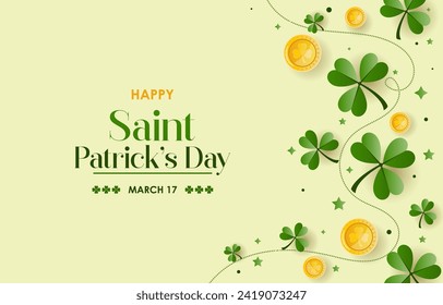 Elegant Saint Patrick's Day Background, for banner, flyer, poster, sales, etc. vector illustration