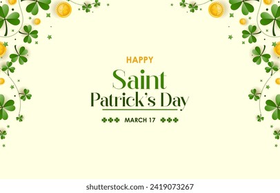 Elegant Saint Patrick's Day Background, for banner, flyer, poster, sales, etc. vector illustration