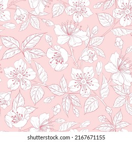 Elegant sakura seamless pattern design