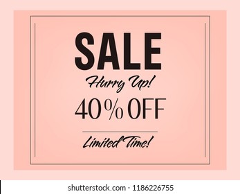 Elegant Sale 40% off sign over background vector