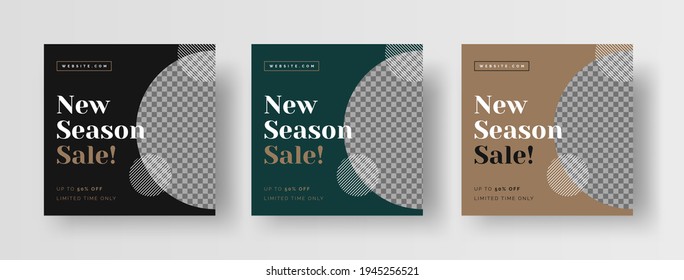 Elegant Sale Banner Ads for Social Media Post or Advert. Square Banner Design Template for Sale Discount Promo. Luxury Elegant Style Vector Design Template.