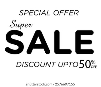 Elegant Sale Design Template with Bold Typography and black and white Color