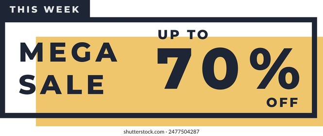 Elegant sale label for business. Simple shape promotion banner. Promo element graphic resource for social media