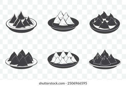 Elegant Samosa Line Art Vector Collection for Culinary and Food Design Projects