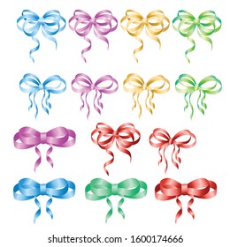 Elegant satin bows several options vector