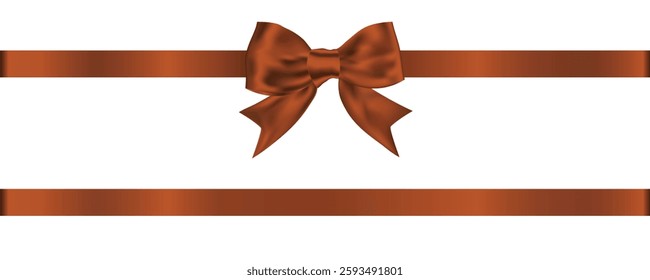 Elegant Satin Ribbon with Bow on White Background