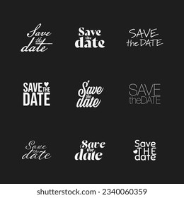 Elegant Save the date calligraphic set