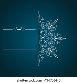 Elegant Save the Date card design. Luxury swirl mandala greeting card.