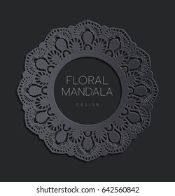 Elegant Save The Date card design. Vintage floral invitation card template. Luxury swirl mandala greeting
