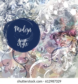 Elegant save the date card in modern romantic style with flourishes