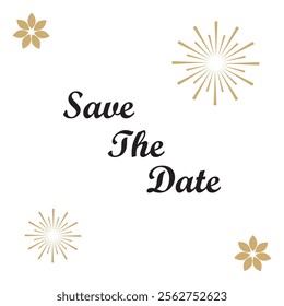 Elegant Save the Date Design with Gold Accents