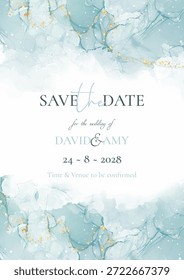 Elegant save the date invitation with a hand painted design