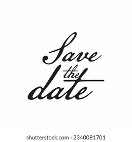 elegant save the date lettering on white background vector design