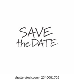elegant save the date lettering on white background vector design