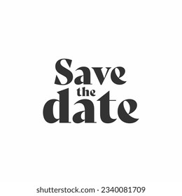 elegant save the date lettering on white background vector design