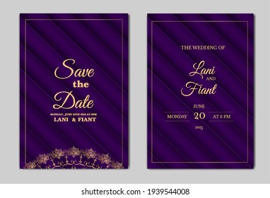 elegant save the date wedding invitation card design set