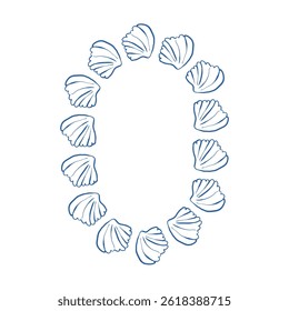 Elegant scalloped frame for sophisticated branding stationery invitations and soft minimalistic design