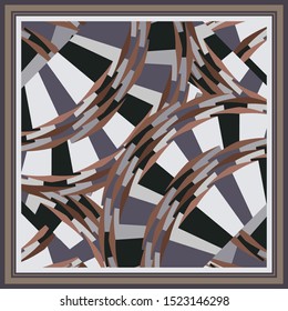 Elegant scarf pattern design with circle motif