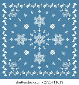 Design de padrão de cachecol elegante. Ornamento do motivo do hijab, papel de parede vetor do lenço de tecido, gráfico paisley ornamental para uma bandana, ornamento geométrico com quadro e borda. Arte em linha, rendas, bordados