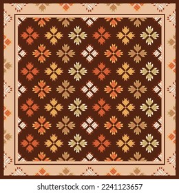 Elegant scarf pattern design. Square scarves with classic ornament