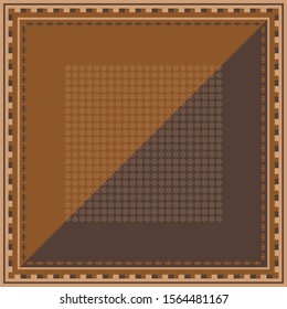 Elegant scarf pattern on brown. Design for hijab motif