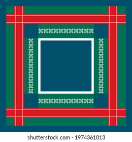elegant scarf pattern with red and green color combination design
