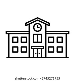 Elegant school building with prominent clock tower for educational institutions