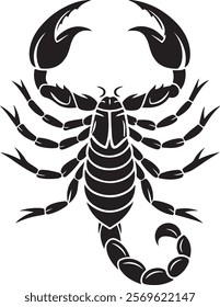 Elegant Scorpion silhouette vector art on white background