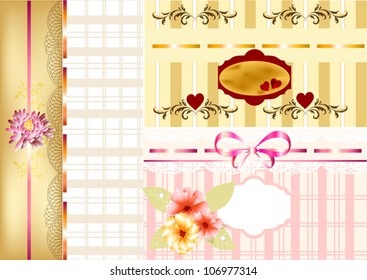 Elegant scrapbooking set or greeting cards