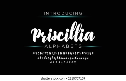 Elegantes Schriftzeichen, Schriftart und Nummer. Klassische Briefing Minimal Fashion Wedding Designs. Typografie-Schriftarten sind normale Schriften. Vektorgrafik