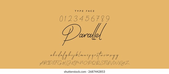 Tipografia de alfabeto de fonte de script elegante. Fonte da Assinatura Caligrafia Logotipo Script Pincel Tipo Fonte Letras de fonte manuscritas