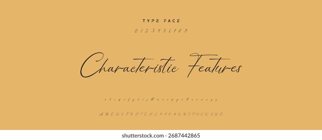 Elegant Script Font Alphabet Typography. Signature Font Calligraphy Logotype Script Brush Font Type Font lettering handwritten