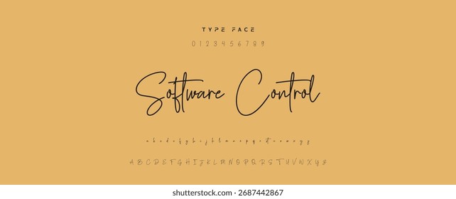 Elegant Script Font Alphabet Typography. Signature Font Calligraphy Logotype Script Brush Font Type Font lettering handwritten