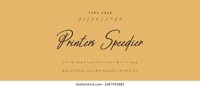 Elegant Script Font Alphabet Typography. Signature Font Calligraphy Logotype Script Brush Font Type Font lettering handwritten