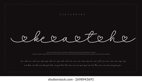 Elegant Script Font Alphabet Typography. Signature Font Calligraphy Logotype Script Brush Font Type Font lettering handwritten 