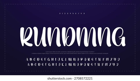 Tipografía elegante del alfabeto de la fuente del script