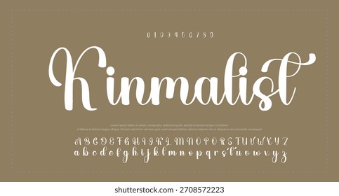Tipografía elegante del alfabeto de la fuente del script